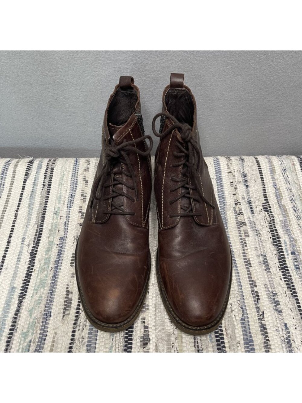 Warfield And Grand Stilwell Mens Brown Leather Boots 9.5 Side Zipper - Picture 2 of 10